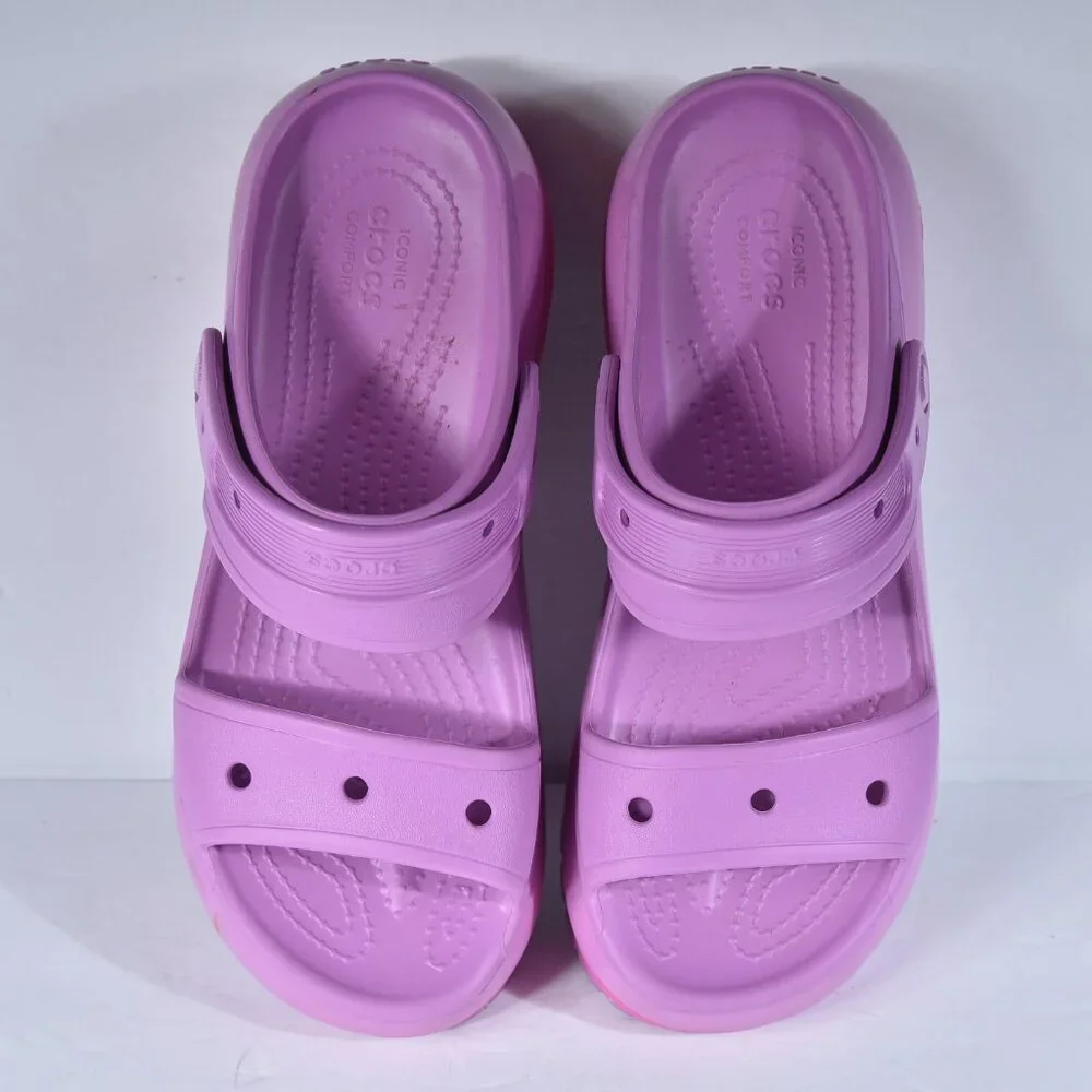 Crocs Mega Crush Hyper Bubblegum Platform Sandals size 9 - Picture 7 of 7